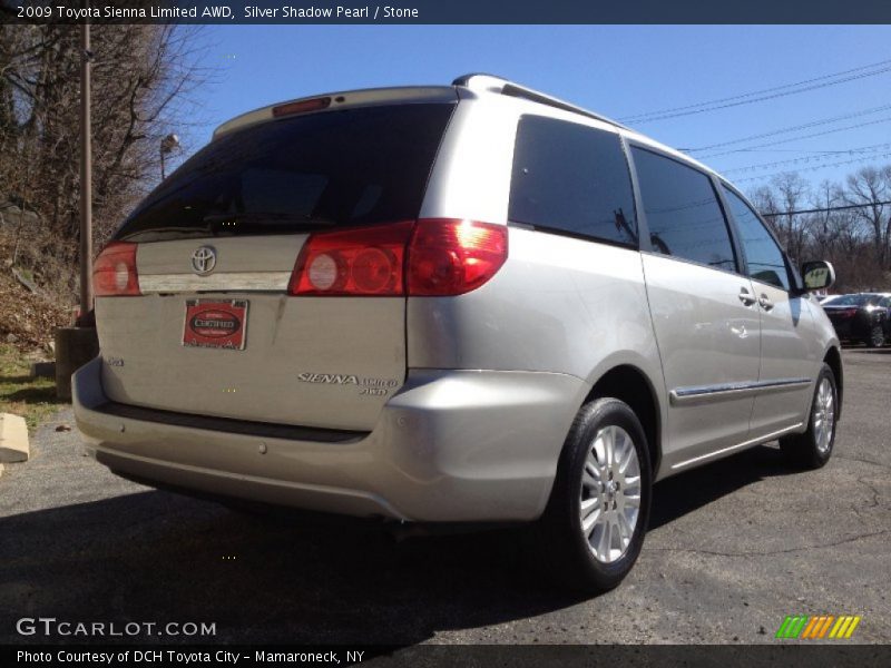 Silver Shadow Pearl / Stone 2009 Toyota Sienna Limited AWD