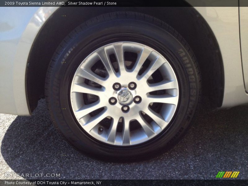 Silver Shadow Pearl / Stone 2009 Toyota Sienna Limited AWD