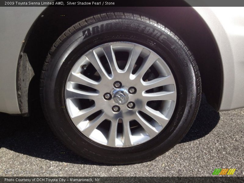 Silver Shadow Pearl / Stone 2009 Toyota Sienna Limited AWD