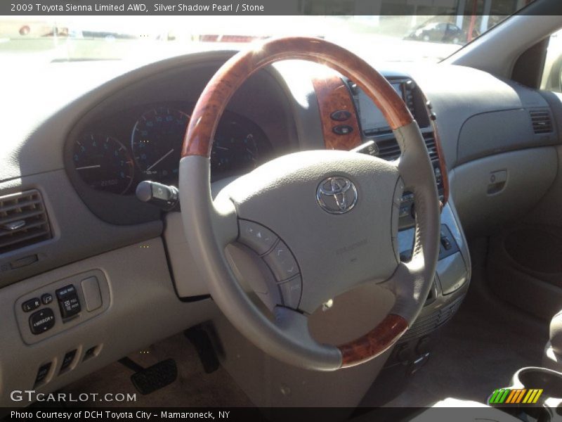 Silver Shadow Pearl / Stone 2009 Toyota Sienna Limited AWD