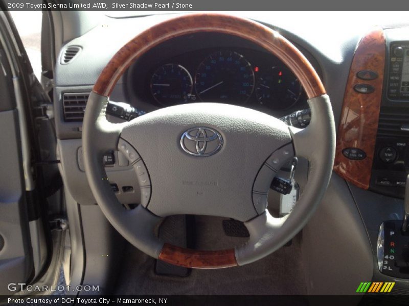Silver Shadow Pearl / Stone 2009 Toyota Sienna Limited AWD