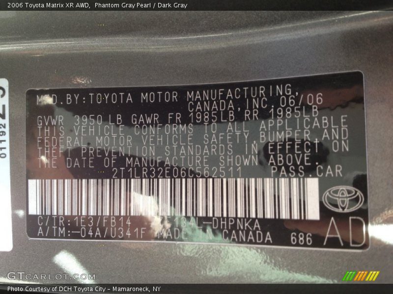 Phantom Gray Pearl / Dark Gray 2006 Toyota Matrix XR AWD