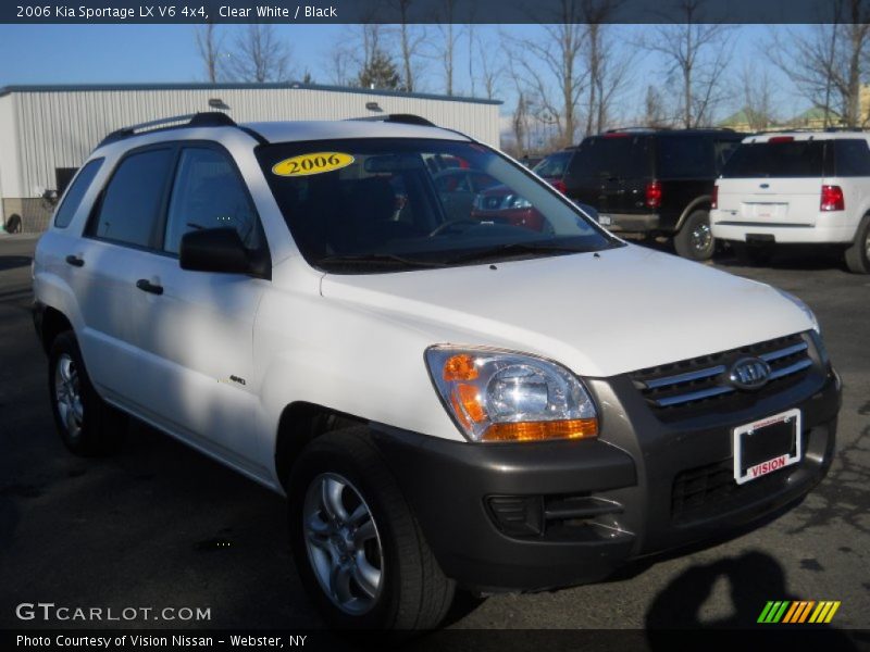 Clear White / Black 2006 Kia Sportage LX V6 4x4