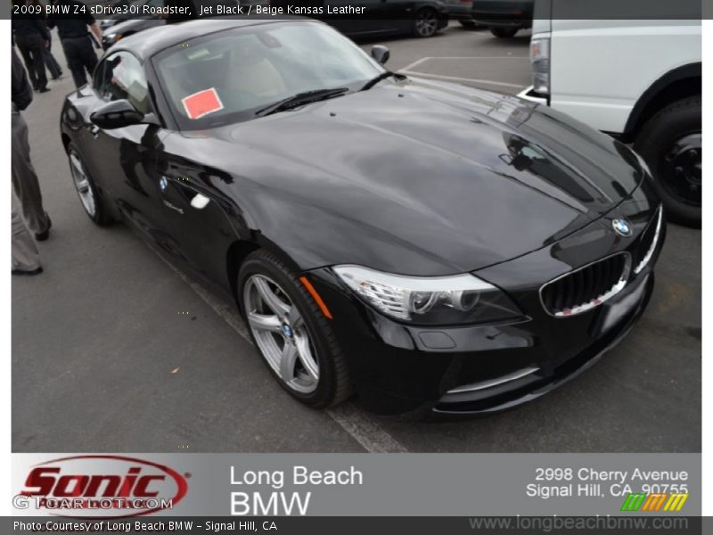 Jet Black / Beige Kansas Leather 2009 BMW Z4 sDrive30i Roadster
