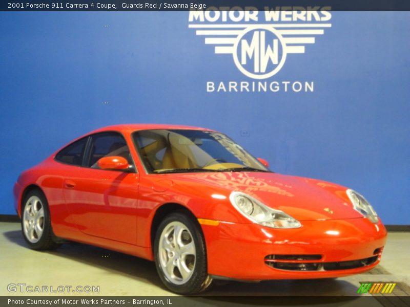 Guards Red / Savanna Beige 2001 Porsche 911 Carrera 4 Coupe