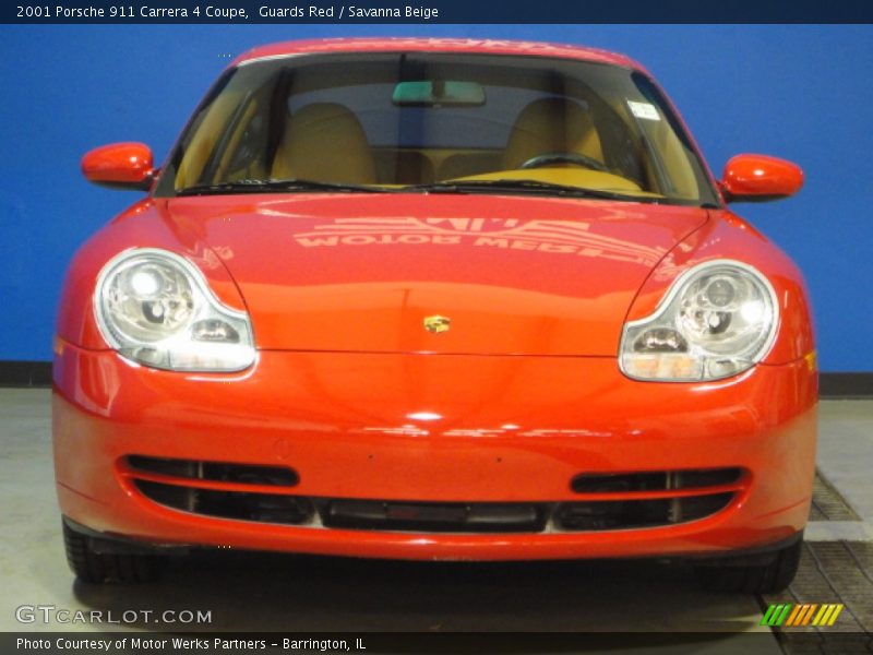 Guards Red / Savanna Beige 2001 Porsche 911 Carrera 4 Coupe