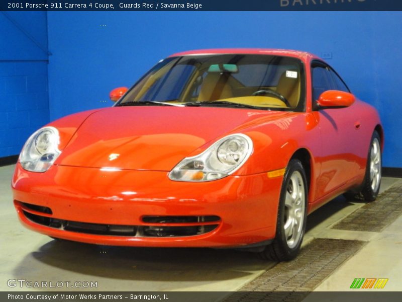 Guards Red / Savanna Beige 2001 Porsche 911 Carrera 4 Coupe