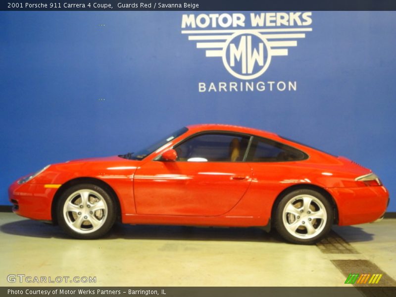 Guards Red / Savanna Beige 2001 Porsche 911 Carrera 4 Coupe