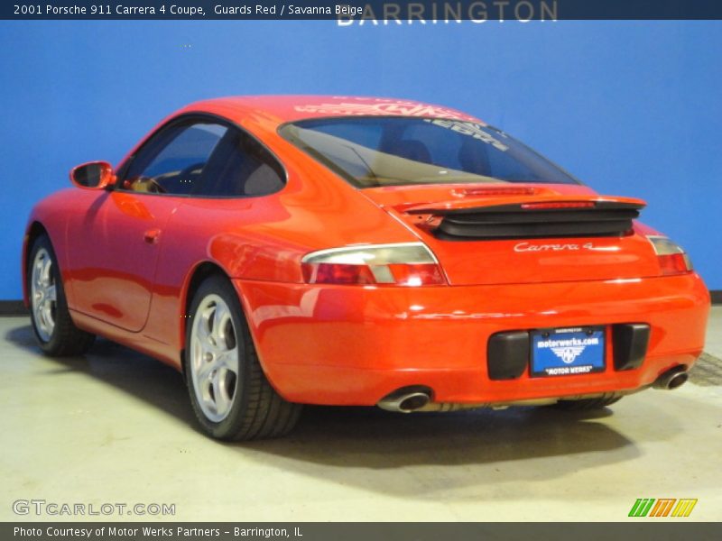 Guards Red / Savanna Beige 2001 Porsche 911 Carrera 4 Coupe