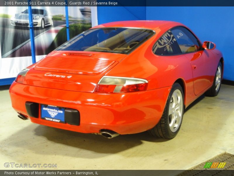 Guards Red / Savanna Beige 2001 Porsche 911 Carrera 4 Coupe