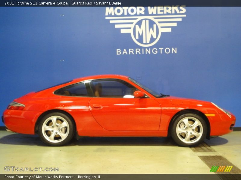 Guards Red / Savanna Beige 2001 Porsche 911 Carrera 4 Coupe
