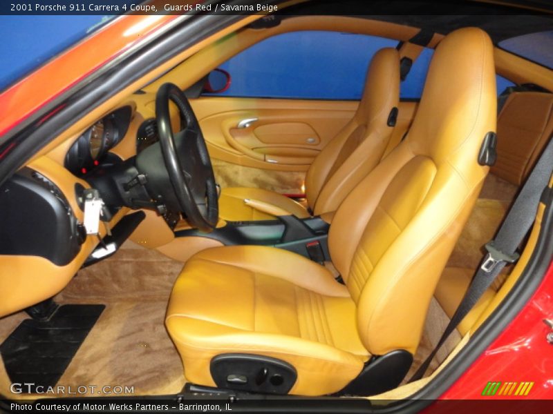 Guards Red / Savanna Beige 2001 Porsche 911 Carrera 4 Coupe