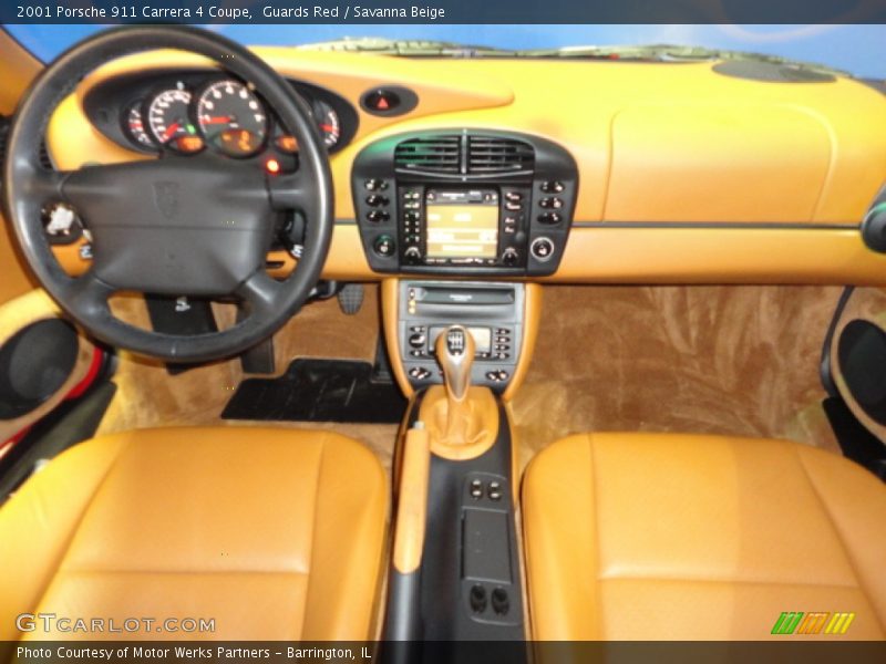 Guards Red / Savanna Beige 2001 Porsche 911 Carrera 4 Coupe