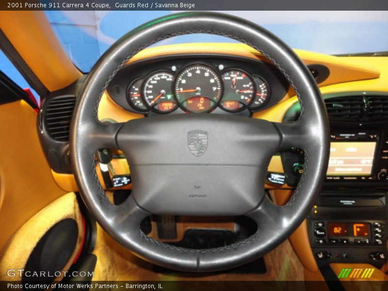 Guards Red / Savanna Beige 2001 Porsche 911 Carrera 4 Coupe