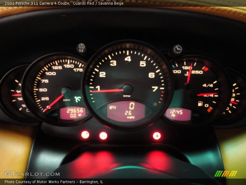 Guards Red / Savanna Beige 2001 Porsche 911 Carrera 4 Coupe