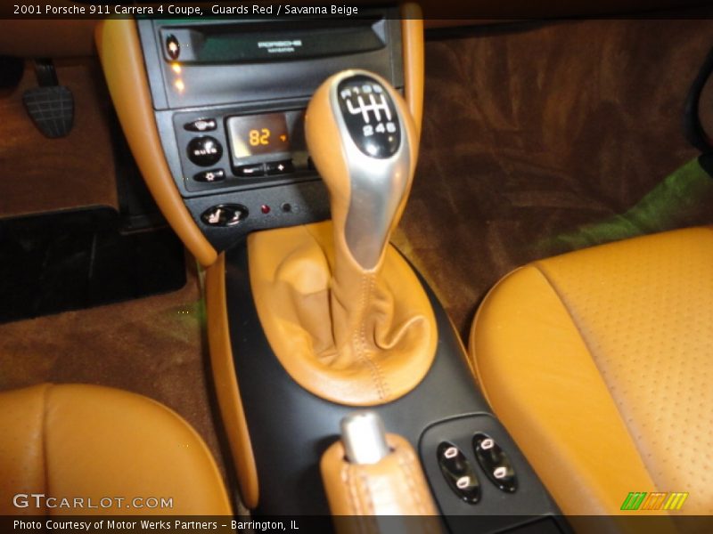 Guards Red / Savanna Beige 2001 Porsche 911 Carrera 4 Coupe