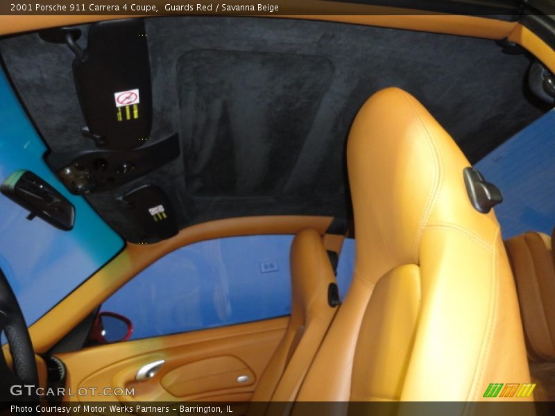 Guards Red / Savanna Beige 2001 Porsche 911 Carrera 4 Coupe