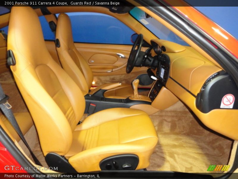 Guards Red / Savanna Beige 2001 Porsche 911 Carrera 4 Coupe