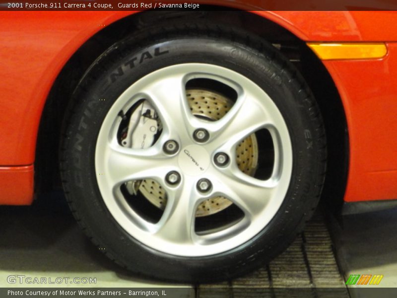 Guards Red / Savanna Beige 2001 Porsche 911 Carrera 4 Coupe