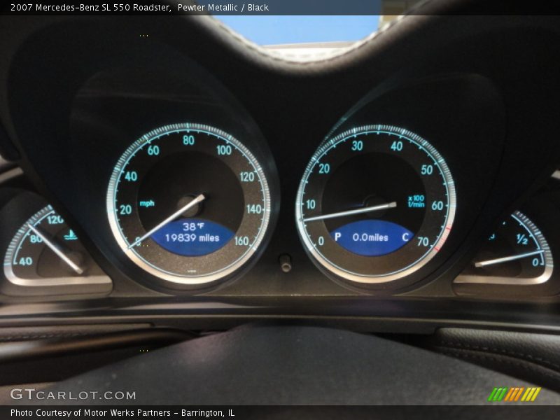 Pewter Metallic / Black 2007 Mercedes-Benz SL 550 Roadster