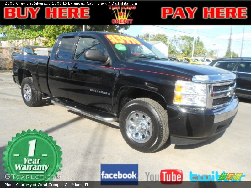 Black / Dark Titanium 2008 Chevrolet Silverado 1500 LS Extended Cab