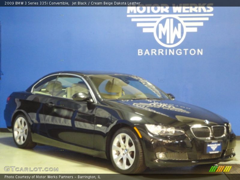 Jet Black / Cream Beige Dakota Leather 2009 BMW 3 Series 335i Convertible