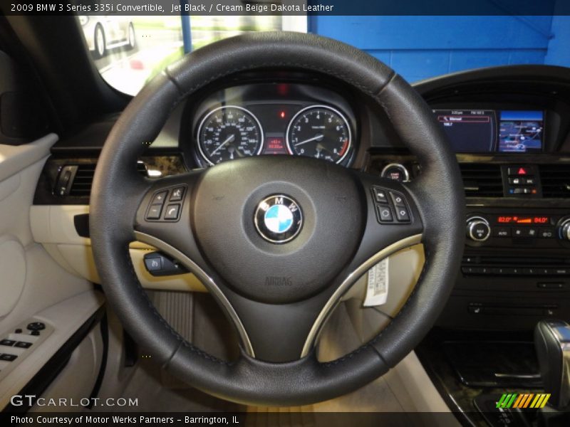 Jet Black / Cream Beige Dakota Leather 2009 BMW 3 Series 335i Convertible