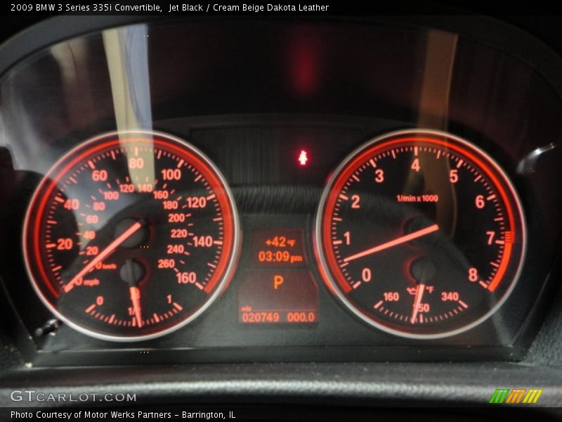 Jet Black / Cream Beige Dakota Leather 2009 BMW 3 Series 335i Convertible