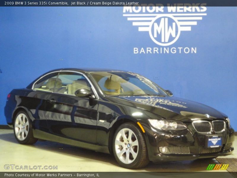 Jet Black / Cream Beige Dakota Leather 2009 BMW 3 Series 335i Convertible