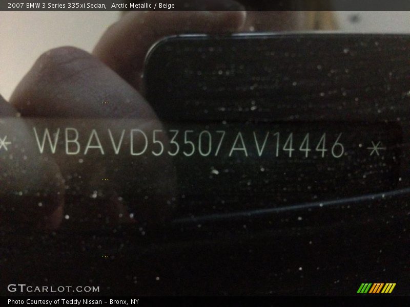 Arctic Metallic / Beige 2007 BMW 3 Series 335xi Sedan