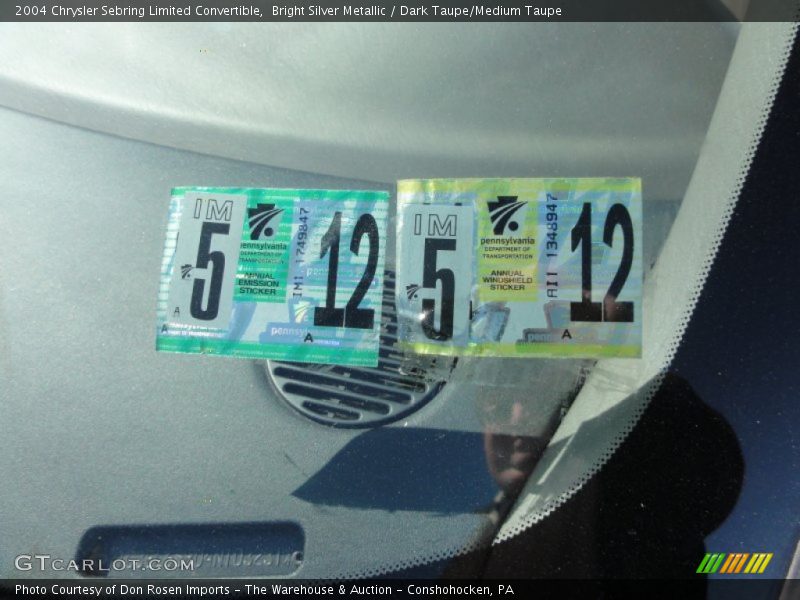 Bright Silver Metallic / Dark Taupe/Medium Taupe 2004 Chrysler Sebring Limited Convertible