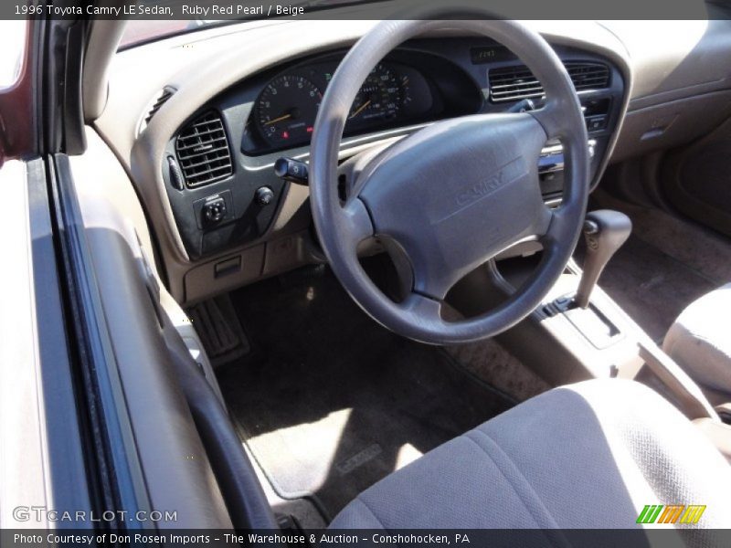 Ruby Red Pearl / Beige 1996 Toyota Camry LE Sedan
