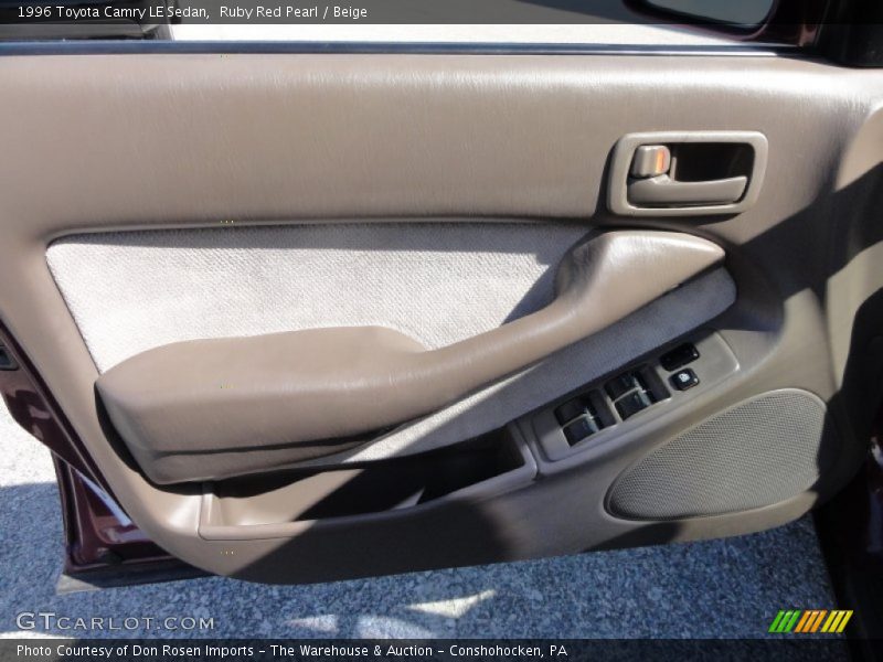 Ruby Red Pearl / Beige 1996 Toyota Camry LE Sedan