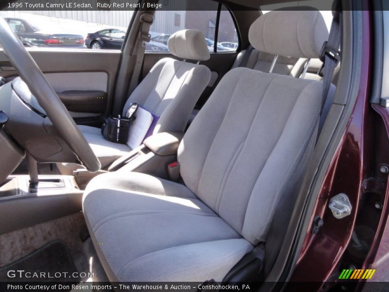 Ruby Red Pearl / Beige 1996 Toyota Camry LE Sedan