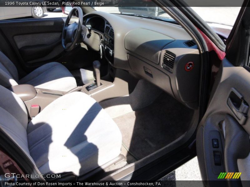 Ruby Red Pearl / Beige 1996 Toyota Camry LE Sedan