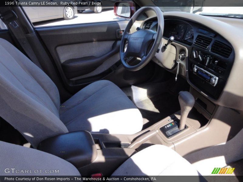 Ruby Red Pearl / Beige 1996 Toyota Camry LE Sedan