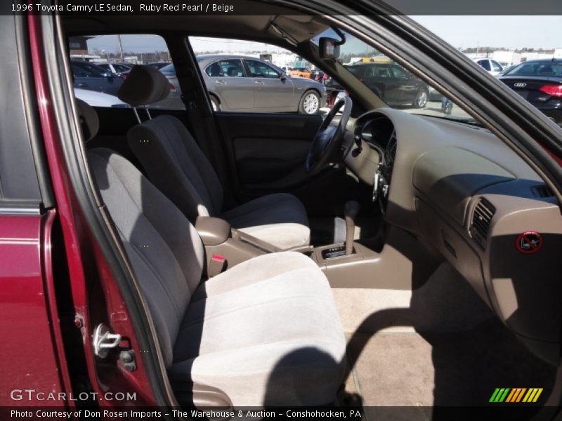 Ruby Red Pearl / Beige 1996 Toyota Camry LE Sedan