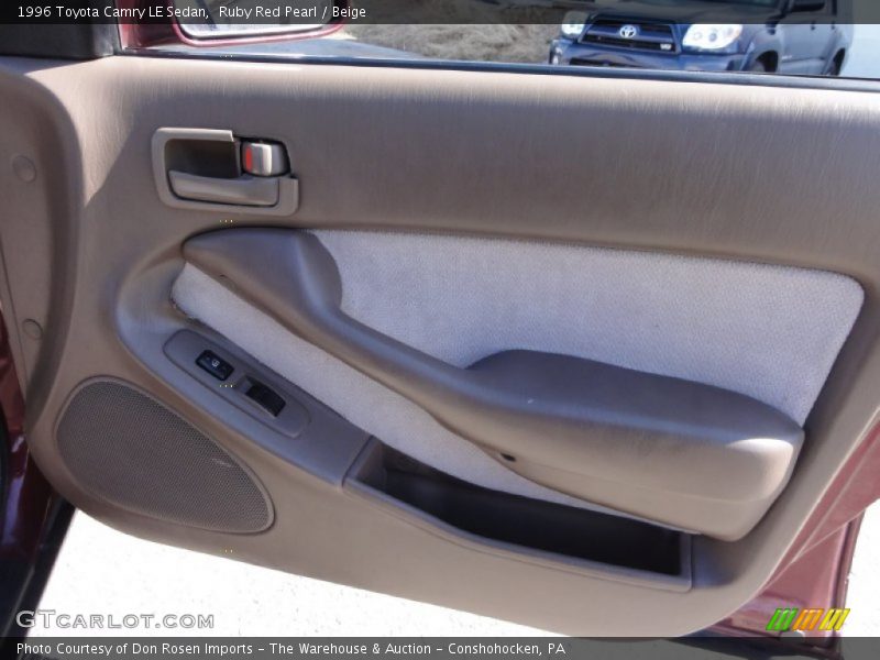 Ruby Red Pearl / Beige 1996 Toyota Camry LE Sedan