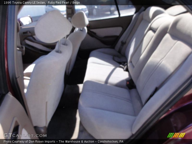 Ruby Red Pearl / Beige 1996 Toyota Camry LE Sedan