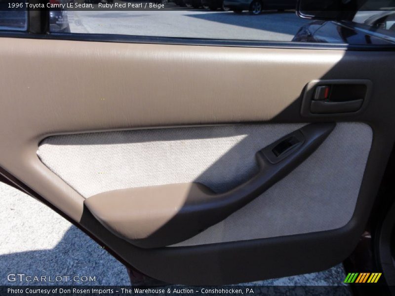 Ruby Red Pearl / Beige 1996 Toyota Camry LE Sedan