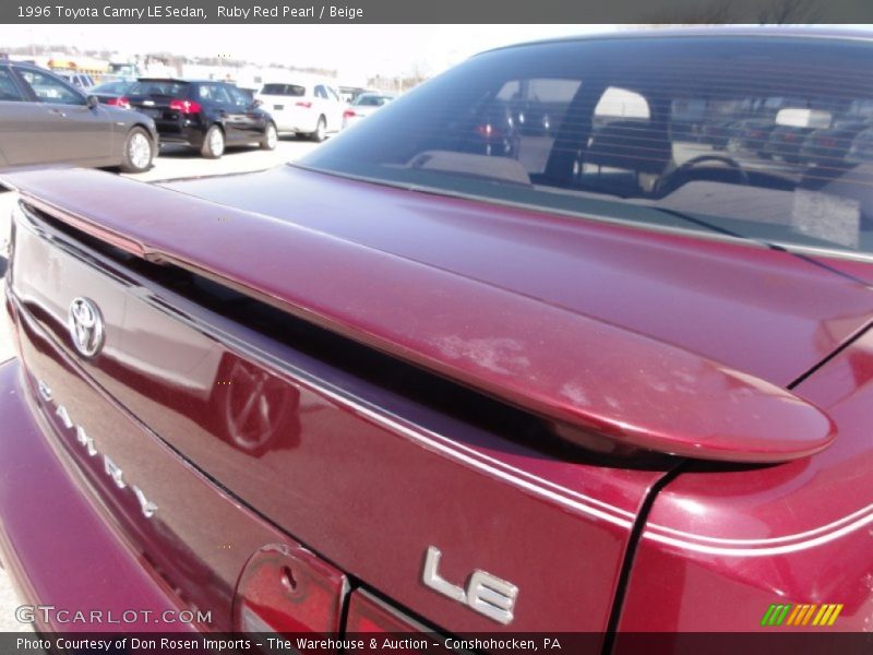 Ruby Red Pearl / Beige 1996 Toyota Camry LE Sedan