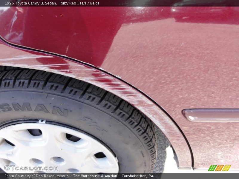 Ruby Red Pearl / Beige 1996 Toyota Camry LE Sedan