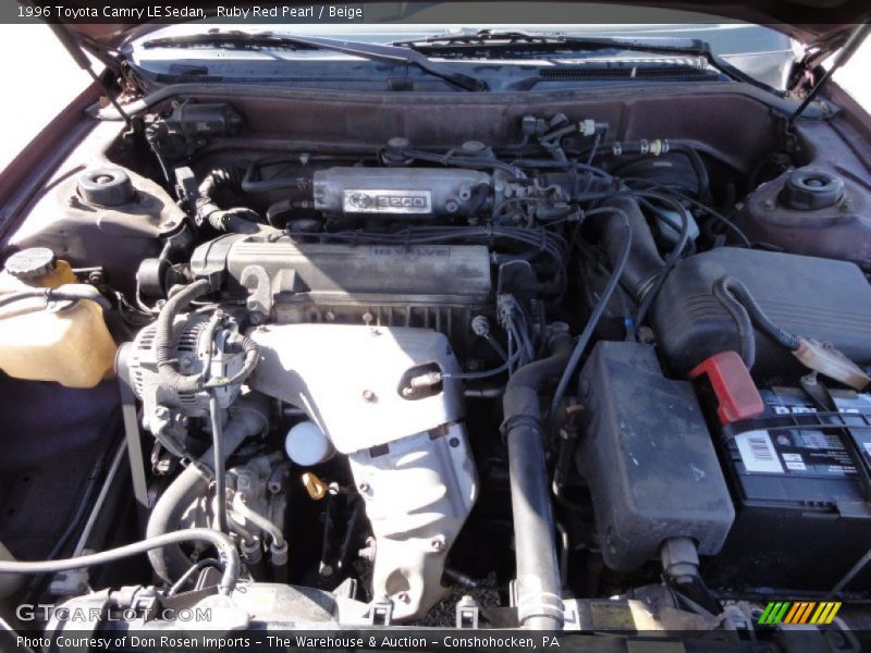 Ruby Red Pearl / Beige 1996 Toyota Camry LE Sedan