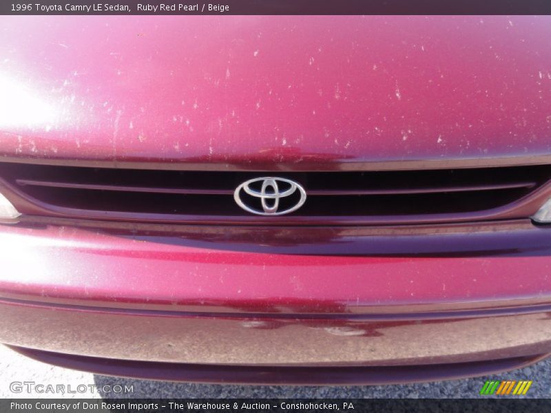 Ruby Red Pearl / Beige 1996 Toyota Camry LE Sedan