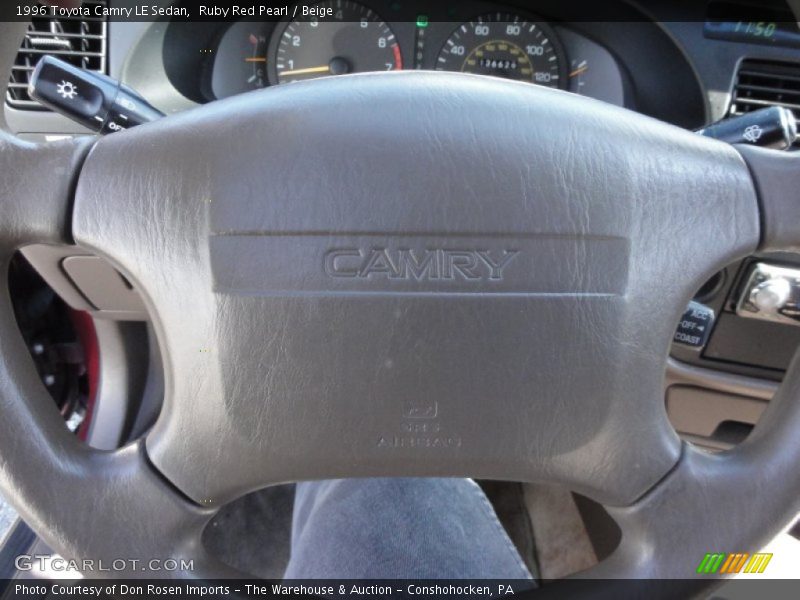 Ruby Red Pearl / Beige 1996 Toyota Camry LE Sedan