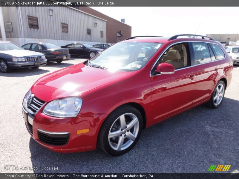 Salsa Red / Pure Beige 2009 Volkswagen Jetta SE SportWagen