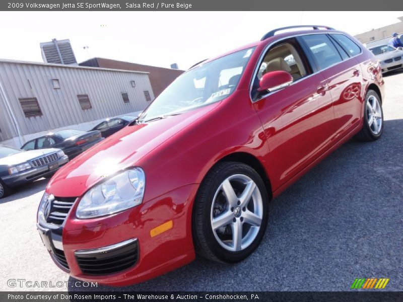 Salsa Red / Pure Beige 2009 Volkswagen Jetta SE SportWagen