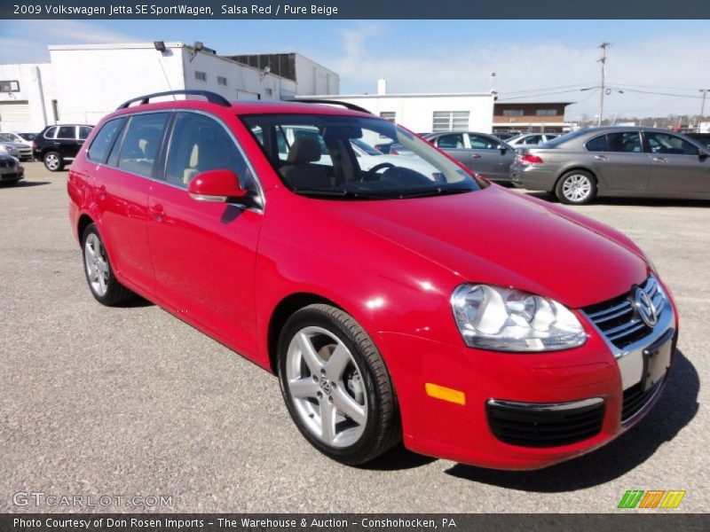 Salsa Red / Pure Beige 2009 Volkswagen Jetta SE SportWagen