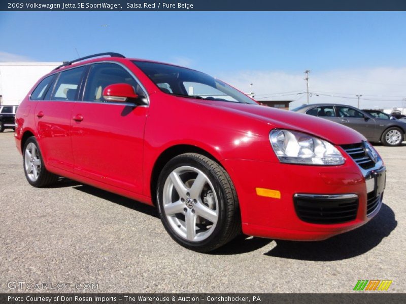 Salsa Red / Pure Beige 2009 Volkswagen Jetta SE SportWagen