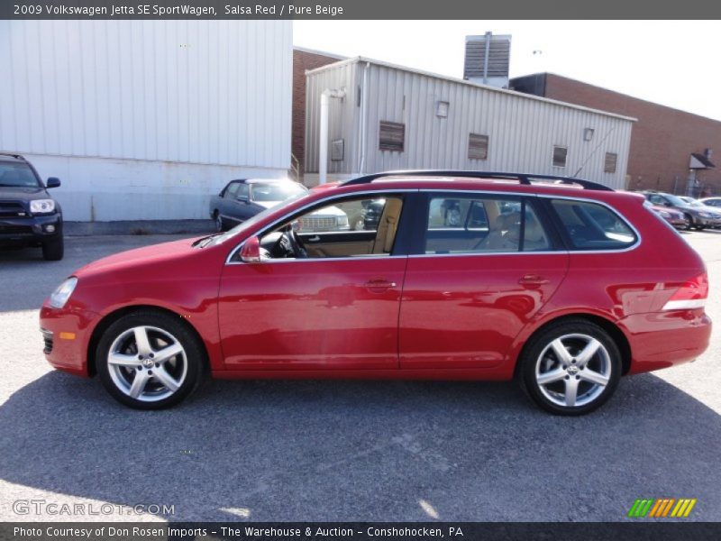 Salsa Red / Pure Beige 2009 Volkswagen Jetta SE SportWagen